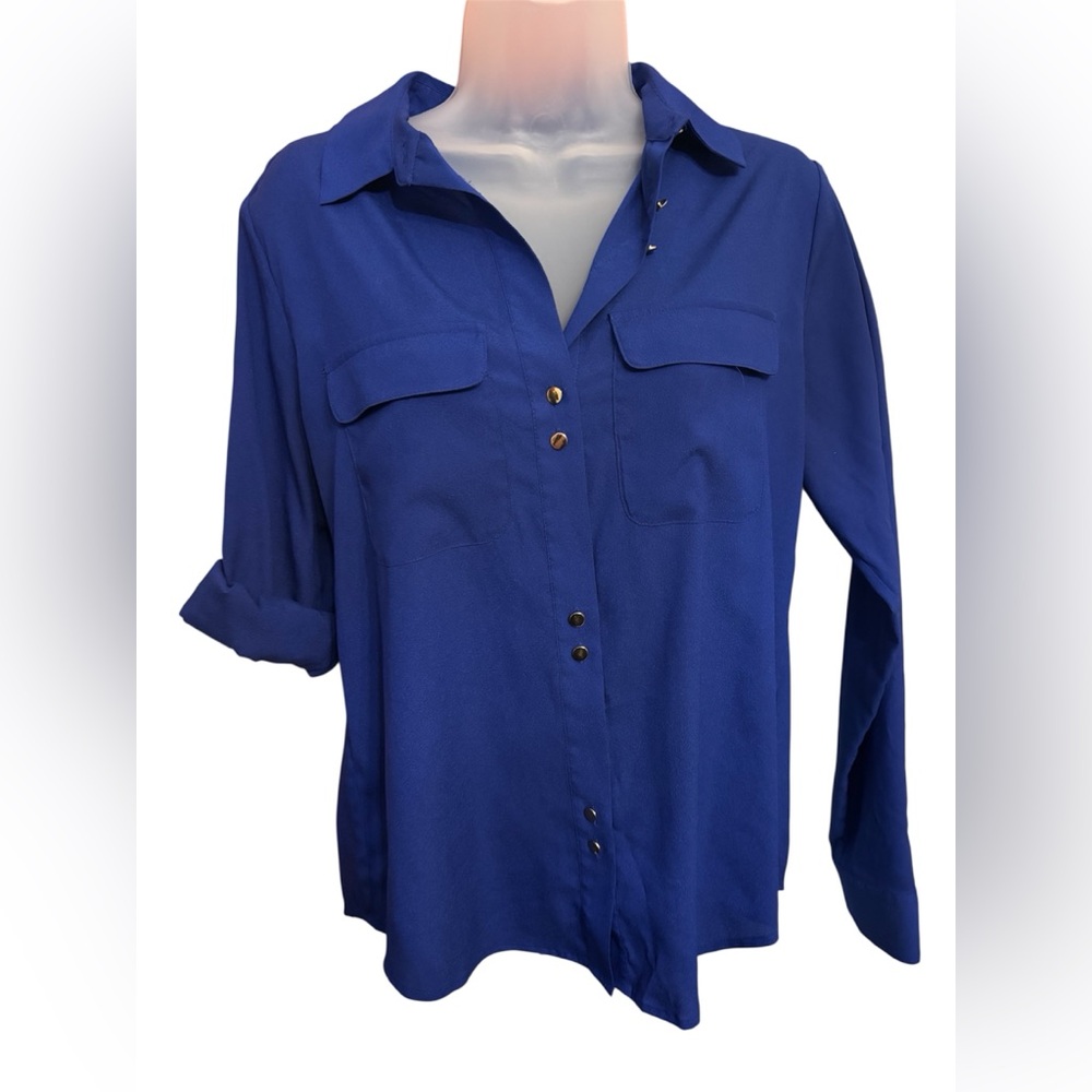 Ivanka Trump Royal Blue Button-Down Shirt